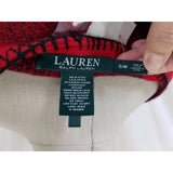 LRL Ralph Lauren Red Buffalo Plaid Wool Woven Cape Stadium Blanket Womens S M