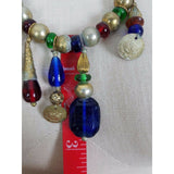 Single Strand Metal Glass Beads Pearls Gripoix Jewels Coins Gold BEADED NECKLACE