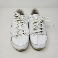 Nike Dance Athletic Shoes White Leather Sneakers Womens 8 2009 366191-103 Silver