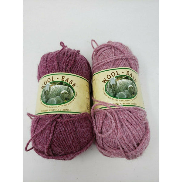 Wool-Ease Worsted Wool Lion Brand Yarn 1 + Skeins Knit Crochet Dark Rose Heather