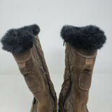 Keen Betty Boot II Brown Leather Shearling Fur Winter Snow Boots Wmns 6 Quilted
