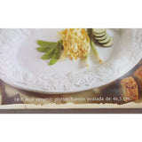 Tabletops Unlimited Nature 18.5 in Oval Ceramic Platter Dish Handcrafted Fruits