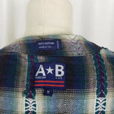 Vintage American Blue Southwestern Aztec Tribal Plaid Vest Mens M Waistcoat