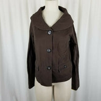 Chadwick's Chocolate Brown Blazer Jacket Womens 6 Wide Peter Pan Shawl Collar