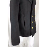 Spiewak Wool Double Breasted Peacoat Coat Mens M Maine Crest Gold Buttons Black