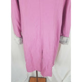 Terry Lewis Classic Luxuries Pink Wool Gray Faux Fur Trim Coat Peacoat Womens M