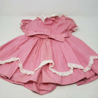 Vintage Ruffles Lace Circle Skirt Twirl Baby Doll Dress Girls 6-12 Months Pink