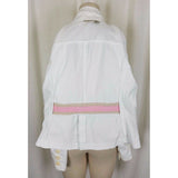LL Bean Petites White Corduroy Button Up Fit & Flare Blazer Jacket Womens sz 16P