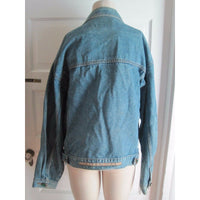 Limited Jeans European Fit Jewel Buttons Trucker Denim Blue Jean Jacket Womens M