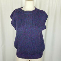 Archie Brown & Son Bermuda Mottled Wool Sweater Vest Womens 38 M Vintage Purple