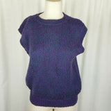 Archie Brown & Son Bermuda Mottled Wool Sweater Vest Womens 38 M Vintage Purple