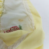 Vintage Yellow Embroidered Strawberry Bibbed Twirl Tie Dress Baby Girls 6 Months