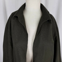 RL Ralph Lauren Black Label Open Front Wool Silk Swing Jacket Blazer Womens 10