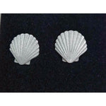 Sea Shell EARRINGS Pewter Made in the USA Beach Ocean Nautical Silver Metal