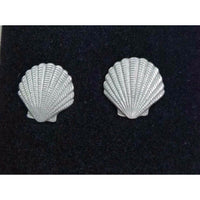 Sea Shell EARRINGS Pewter Made in the USA Beach Ocean Nautical Silver Metal