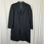Roger Brooks Heritage Cheviot Herringbone Tweed Wool Peacoat Mens L Vintage Coat