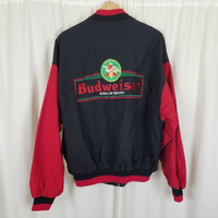 Vintage Budweiser Swingster Cotton Canvas Chambray Bomber Baseball Jacket Mens L