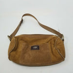 Ugg Australia Sheepskin Shearling Fur Lined Purse Large Hobo Shoulder Bag Tan