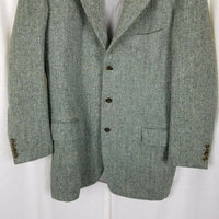 Cheo NYC Herringbone Tweed Wool Woven Sport Coat Jacket Mens 42 44 3 Button