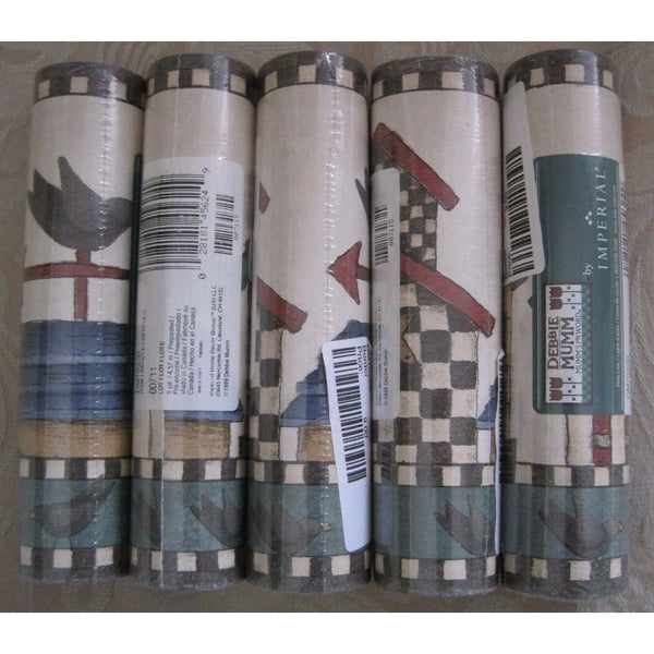 Lot of 5 Debbie Mumm Mumm's Word Birds Wallpaper Border 5 rolls 25 yds DM7032B