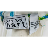 Keren Hart Blue Ribbon Floral White Denim Blue Jean Trucker Jacket Womens 1X