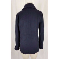 Jeong Gam Double Breasted Winter Wool Navy Peacoat Coat Womens XS S Slim Cut
