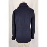 Jeong Gam Double Breasted Winter Wool Navy Peacoat Coat Womens XS S Slim Cut