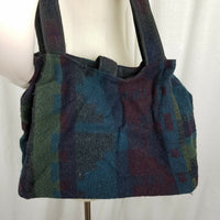 Johnson Woolen Mills Southwestern Wool Blanket Shoulder Tote Bag Purse Satchel