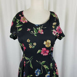 Rena Rowan for Saville Floral Maxi Fit & Flare Twirl Dress Womens 4 80s Vintage
