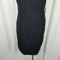 Tyler Boe Viscose Sheath Cap Sleeves Little Black Dress Womens M Stretch Fitted