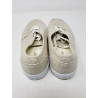 Old Navy Linen Lo Tops Lace Up Shoes Sneakers Mens 8 Natural Beige Canvas Tan