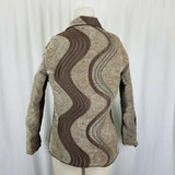 Winding River Reversible Woven Tapestry Jacket Blazer Womens S M Wavy Stripes