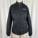 Spyder Black Quilted Embroidered Full Zip Up Anorak Jacket Womens 10 Lightweight