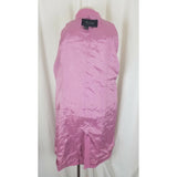 Terry Lewis Classic Luxuries Pink Wool Gray Faux Fur Trim Coat Peacoat Womens M