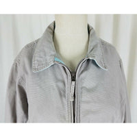 LL Bean Sunwashed Gray Canvas Zip Up Short Barn Coat Denim Jean Jacket Womens L