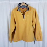 Vintage Izod Fleece 1/4 Zip Anorak Jacket Mens L Vented Armholes Yellow Gray