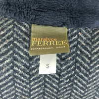 Maralyce Ferree Boutique Faux Fur Herringbone Jacket Blazer Womens S Maine USA