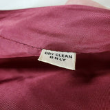 Vintage Vegan Faux Fur Plush Ribbed Wrap Open Front Swing Jacket Womens L Wine