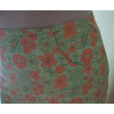 Lilly Pulitzer Floral Pencil Skirt Straight Short Denim Look Womens 2 Cotton