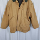 LL Bean Plaid Flannel Lined Insulated Winter Field Jacket Barn Coat Mens XL Tan