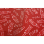 Vintage Coca-Cola Silhouette Bottles Red Script Coke Fabric 2.5+ Yards Material