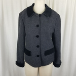 Geiger Collections Austria Boiled Wool Velvet Trim Jacket Blazer Womens 36 M L