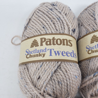 Patons Shetland Chunky - 5 Tweeds Yarn 3 ounce Skeins Biscuit Beige Wool Lot 4