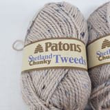 Patons Shetland Chunky - 5 Tweeds Yarn 3 ounce Skeins Biscuit Beige Wool Lot 4