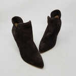 Splendid Ankle Boots Peter Pan Bootie Suede Brushed Leather Womens 5.5 High Heel