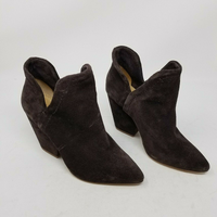 Splendid Ankle Boots Peter Pan Bootie Suede Brushed Leather Womens 5.5 High Heel
