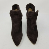 Splendid Ankle Boots Peter Pan Bootie Suede Brushed Leather Womens 5.5 High Heel