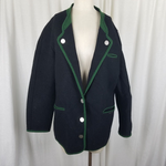 Geiger Austria Boiled Wool Shawl Collar Button Lapel Jacket Blazer Womens XL 80s