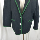 Geiger Austria Boiled Wool Shawl Collar Button Lapel Jacket Blazer Womens XL 80s