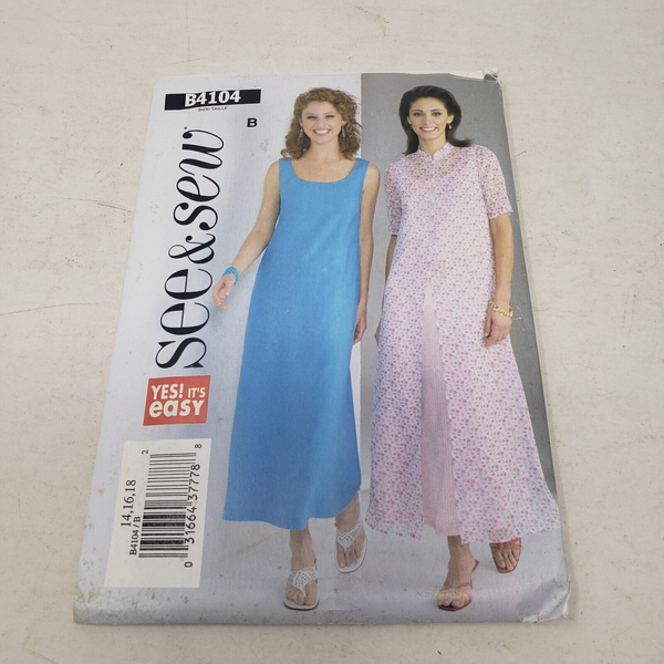 BUTTERICK See & Sew Yes its Easy Sewing Pattern B4104 Women Sz 14-16-18 Dresses